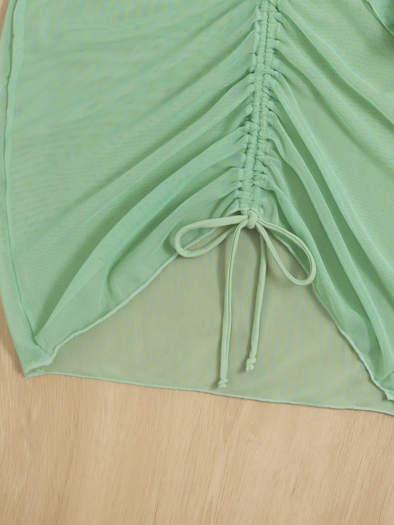 SHEIN Swim Summer Beach 3Packs Plain Halter Triangle Bikini & Cover Up