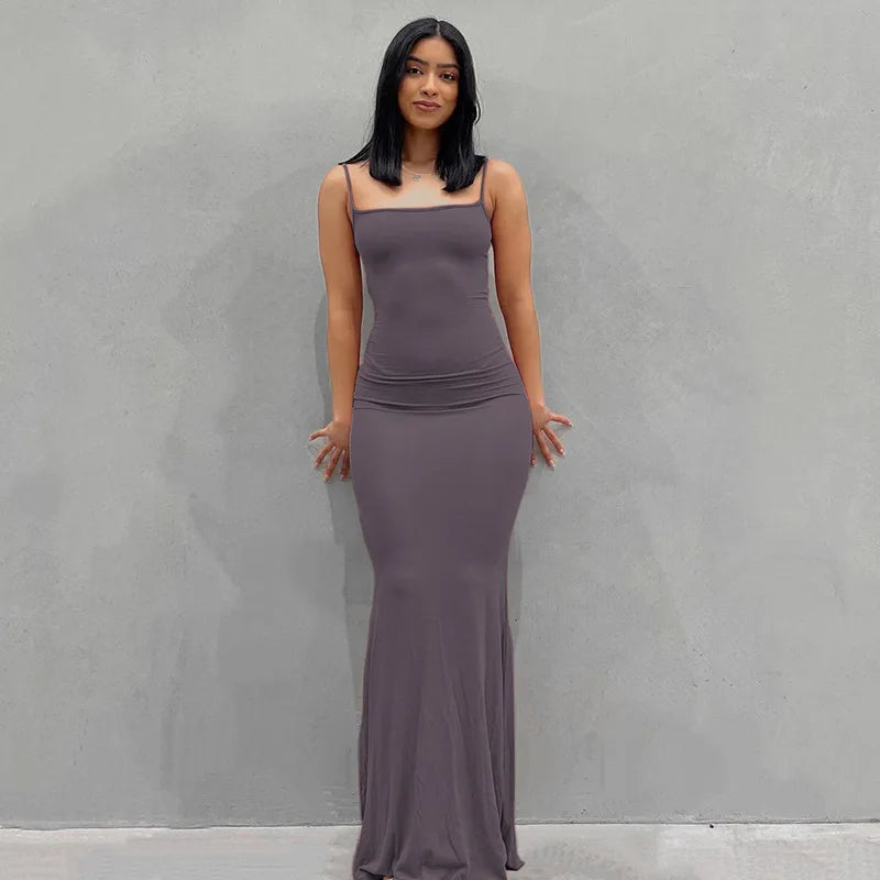 Y2K Suspender Style Collarless Dress