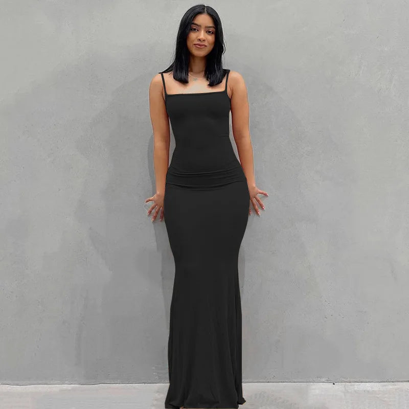 Y2K Suspender Style Collarless Dress