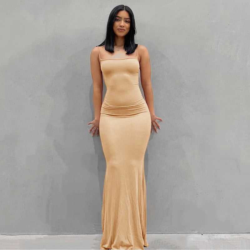 Y2K Suspender Style Collarless Dress