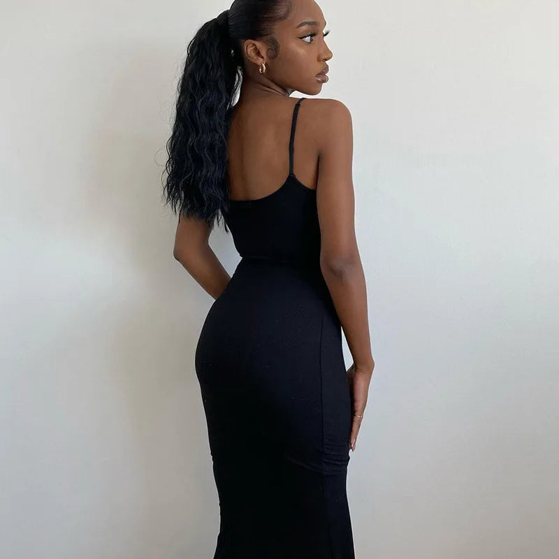 Y2K Suspender Style Collarless Dress